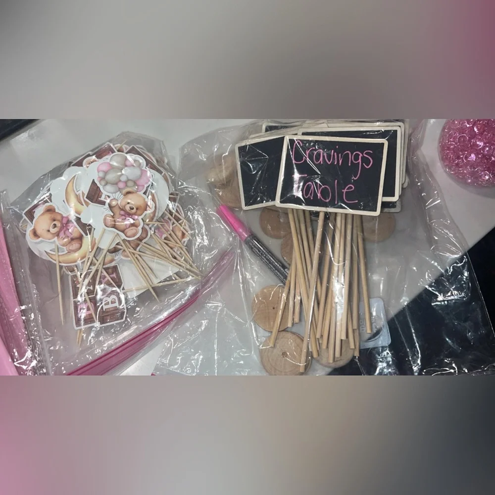 Pink Party Supplies Set baby shower
